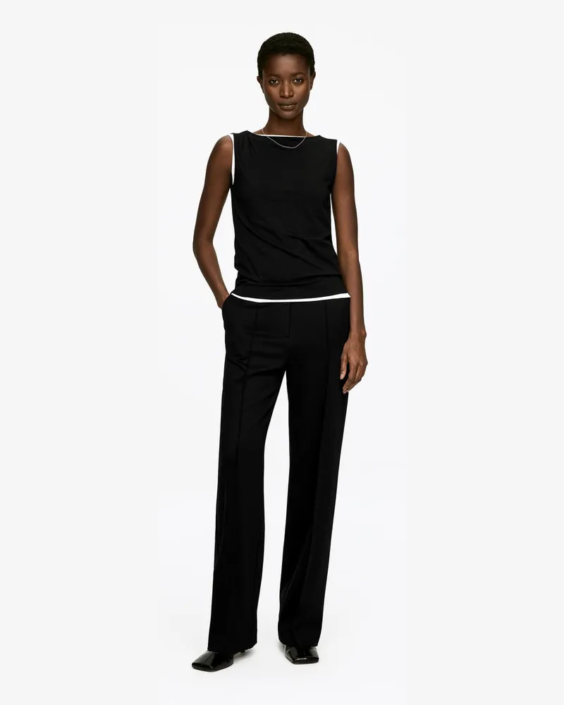 Arket Hose Mit Biesen -Schwarz Schwarz