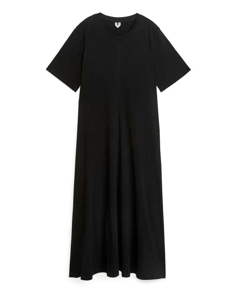 Arket T-Shirt-Maxikleid - Schwarz Schwarz