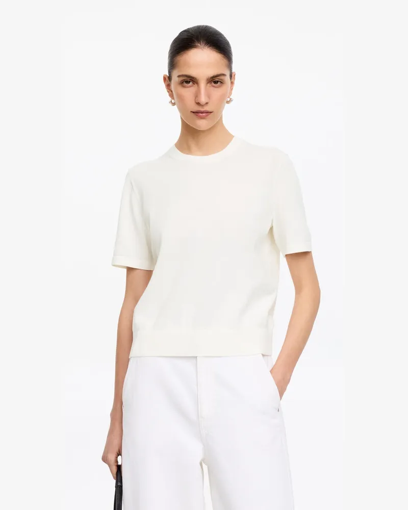 Arket Kurzärmliges Strickoberteil -Weiß Weiß