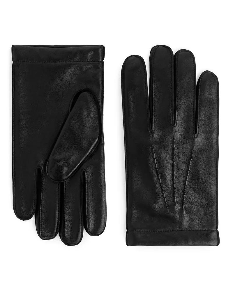 Arket Lederhandschuh Mit Wollfutter - Schwarz Schwarz