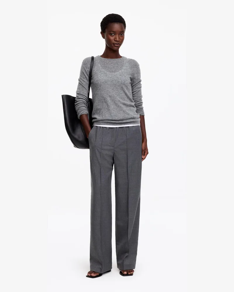 Arket Elegante Hose Mit Elastikbund -Grau Grau