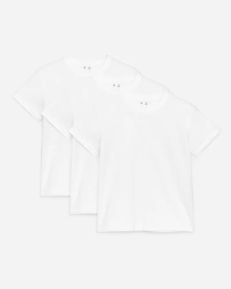 Arket T-Shirt Mit Rundhalsausschnitt 3er-Pack -Weiß Weiß