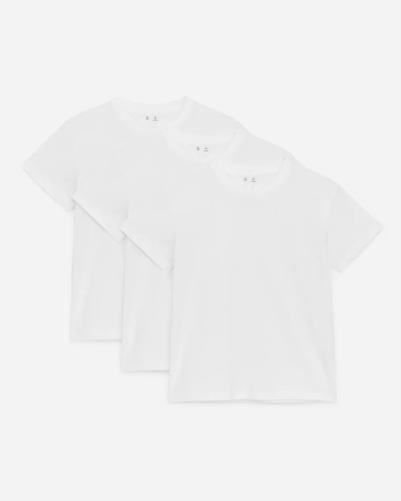 Arket T-Shirt Mit Rundhalsausschnitt, 3Er-Pack - Weiß Weiß