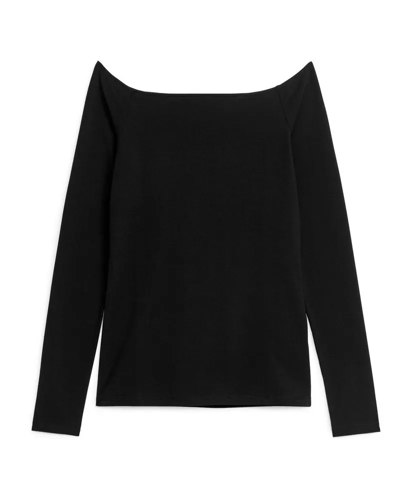Arket Off-Shoulder-Oberteil - Schwarz Schwarz