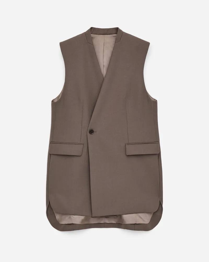 Arket Tailored Wool-Blend Vest -Beige Beige