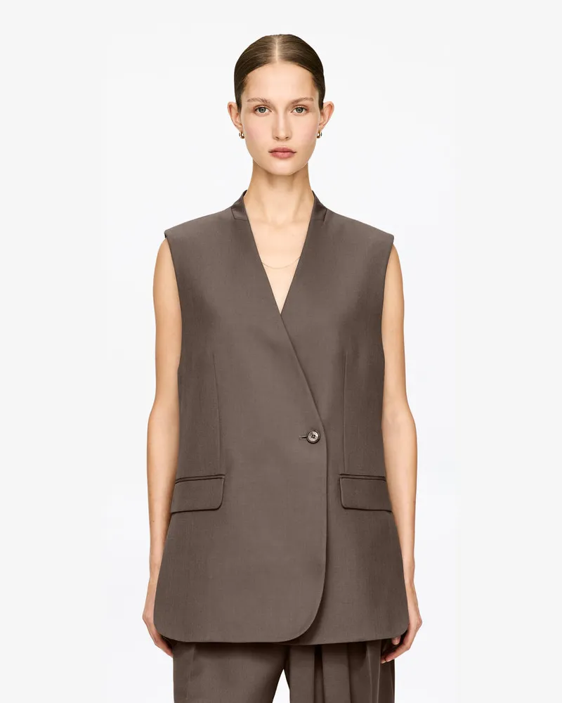 Arket Elegante Weste Aus Wollmischung -Beige Beige