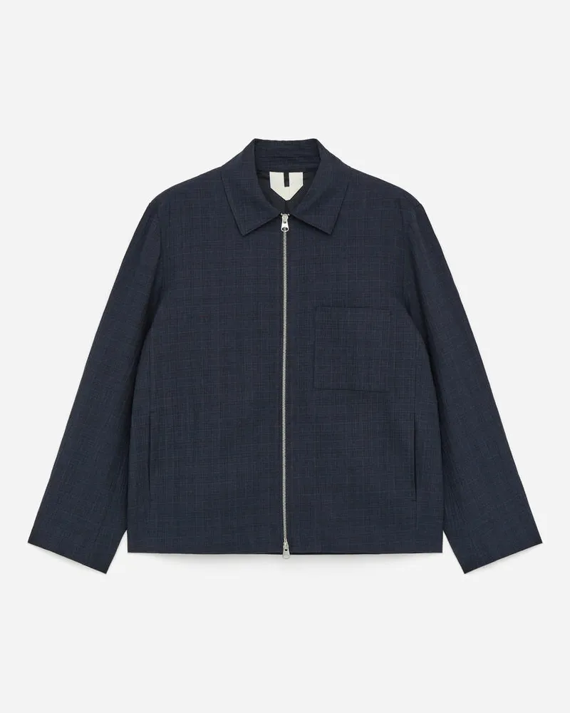 Arket Jacke Aus Seersucker - Blau Dunkelblau
