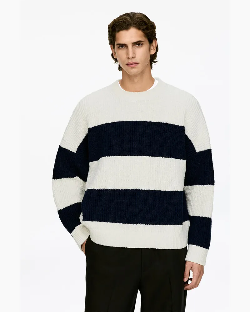 Arket Bouclé-Pullover Aus Baumwolle -Weiß Weiß