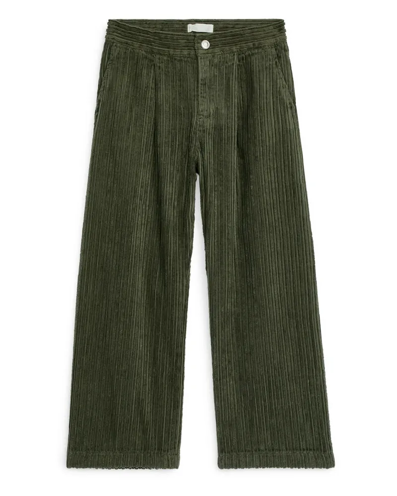 Arket Weite Cordhose - Grün Khaki