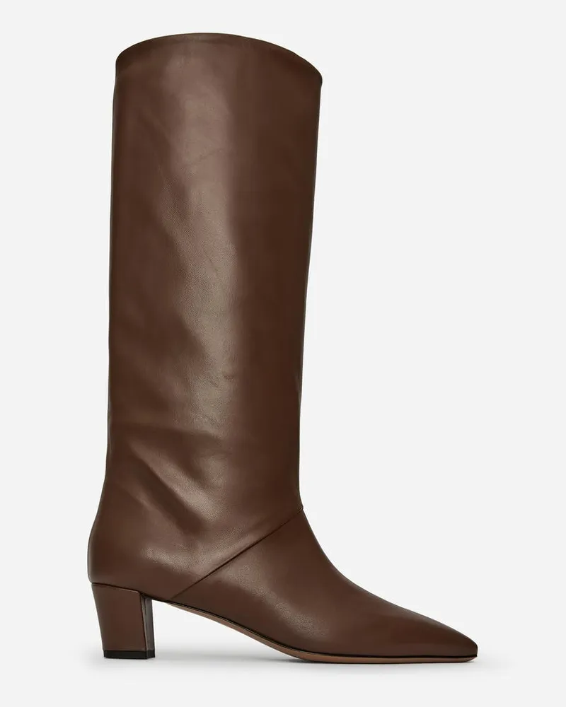 Arket Wadenhoher Lederstiefel -Braun Braun