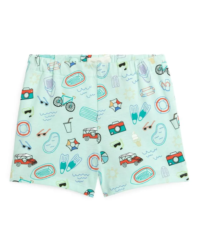 Arket Shorts Mit Print - Schwarz|Blau|Grün|Mehrfarbig|Rot|Türkis|Weiß Helles