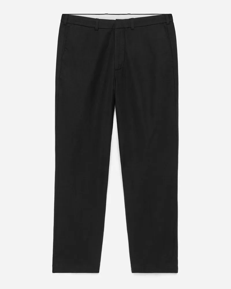 Arket Baumwollleinen-Hose REGULAR CROPPED -Schwarz Schwarz