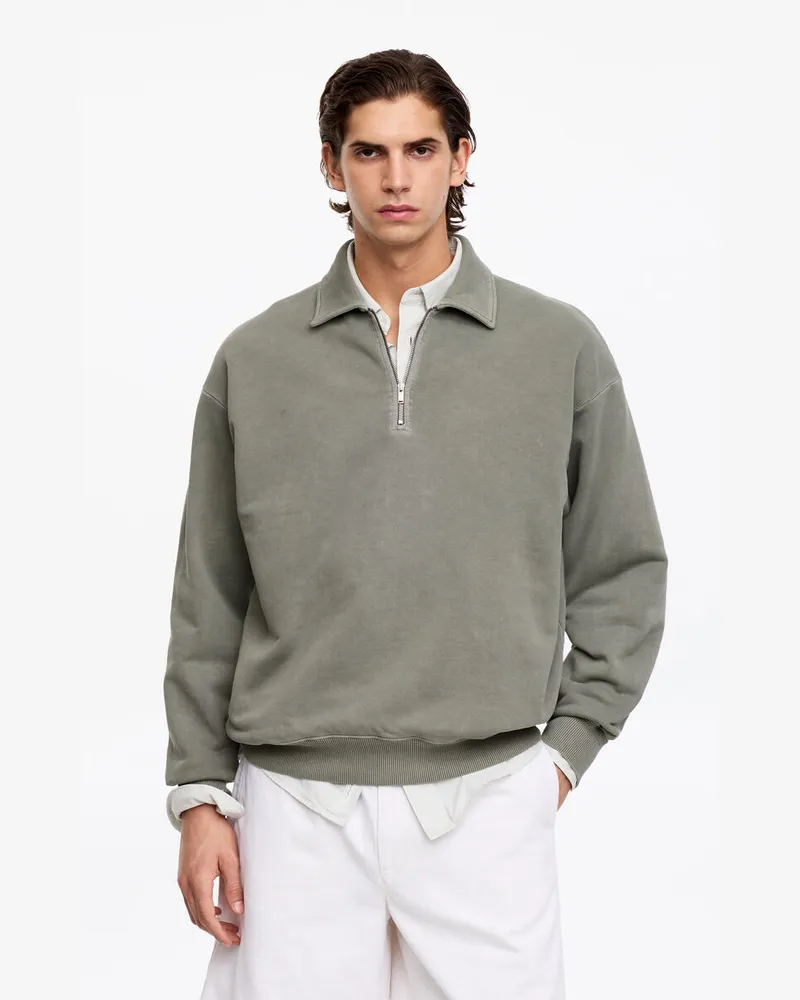 Arket Sweatshirt Mit Halbem Reißverschluss -Grau Grau