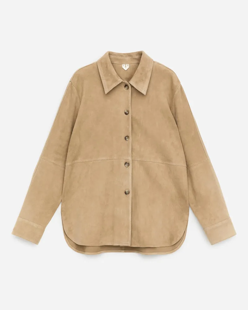 Arket Velourslederhemd -Beige Beige