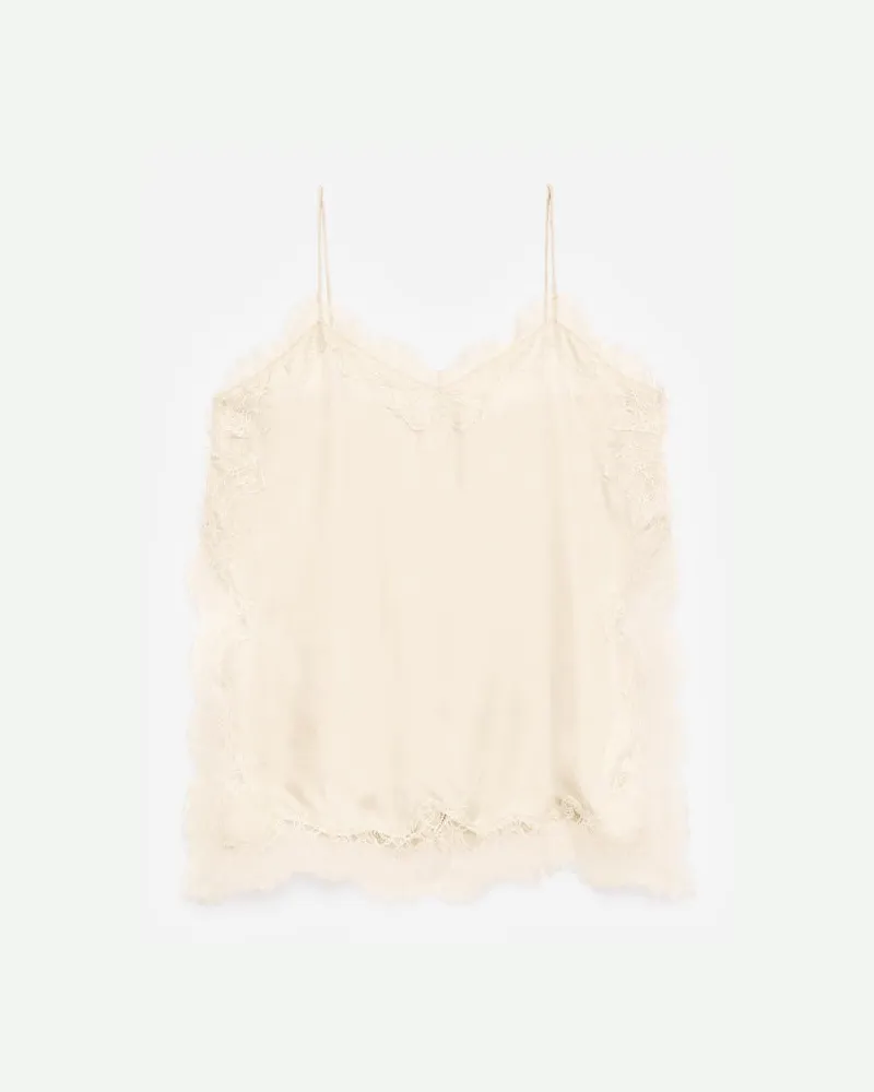 Arket Trägertop Mit Spitze -Beige Beige