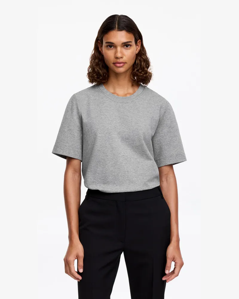Arket Formbeständiges Signature-T-Shirt -Grau Grau