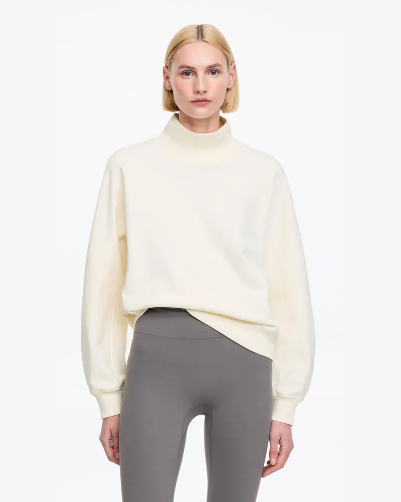 Arket French-Terry-Sweatshirt Mit Stehkragen -Weiß Weiß