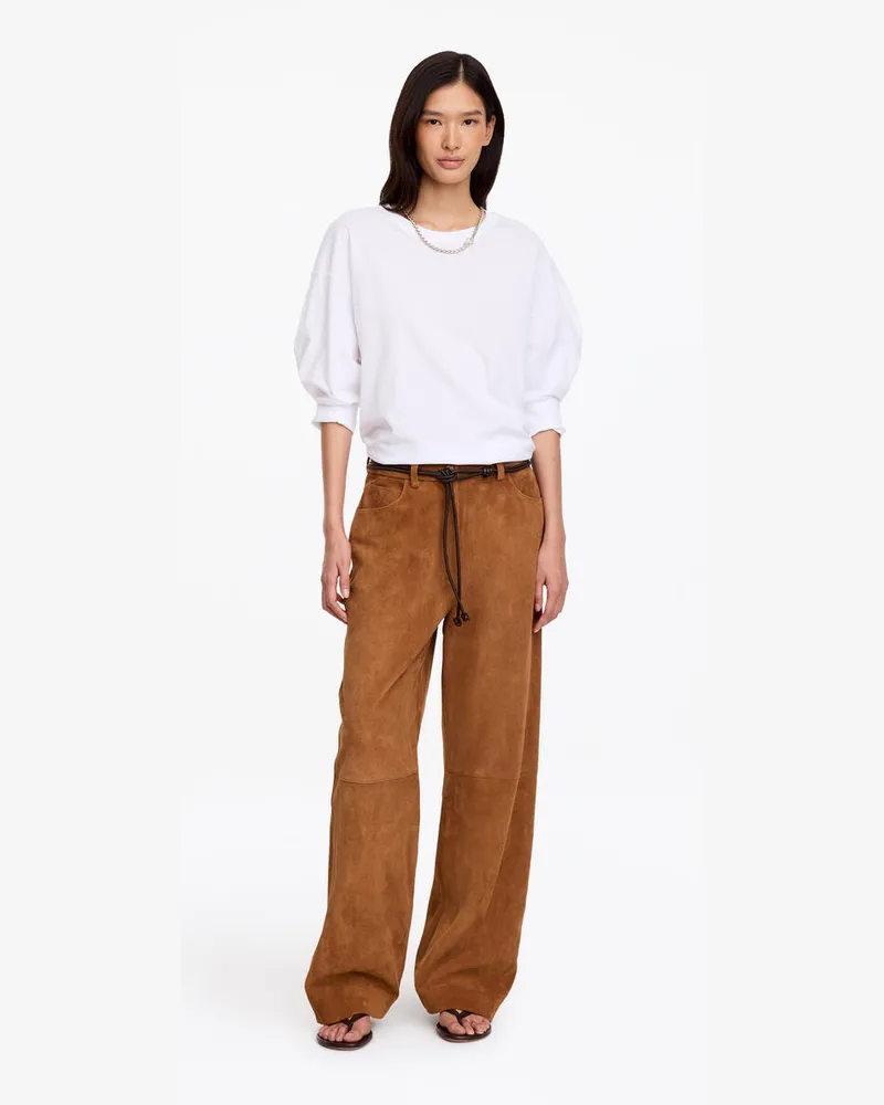 Arket Lockere Velourslederhose -Gelb Gelb