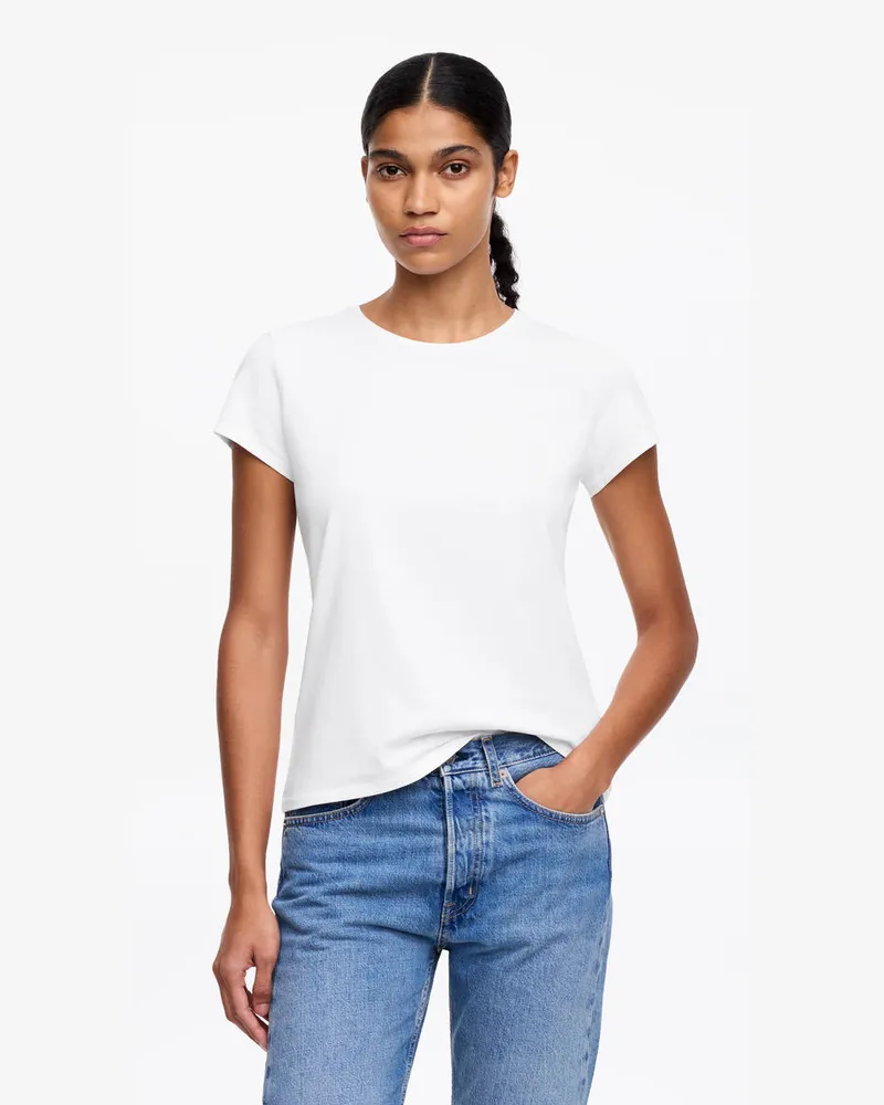 Arket Schmales T-Shirt Mit Flügelärmeln -Weiß Weiß