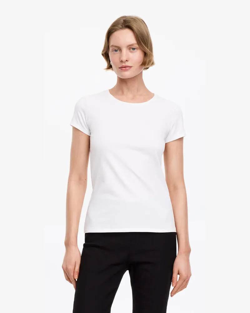 Arket Schmales T-Shirt Mit Flügelärmeln -Weiß Weiß