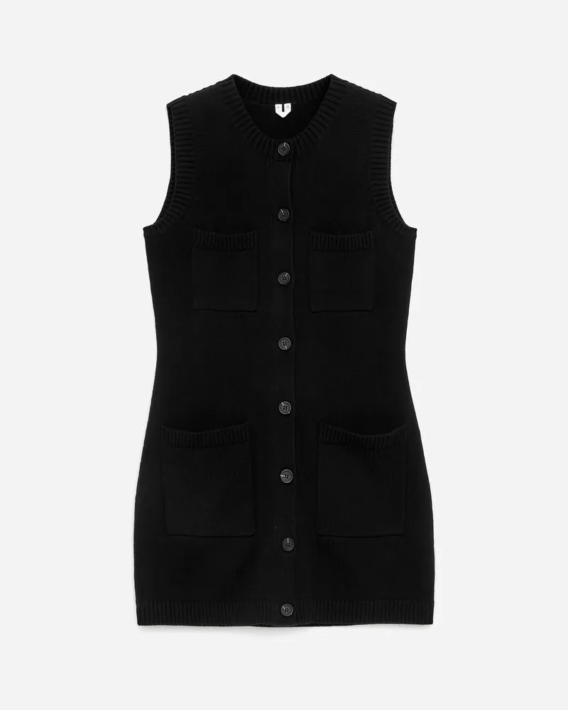 Arket Ärmelloses Strickkleid -Schwarz Schwarz