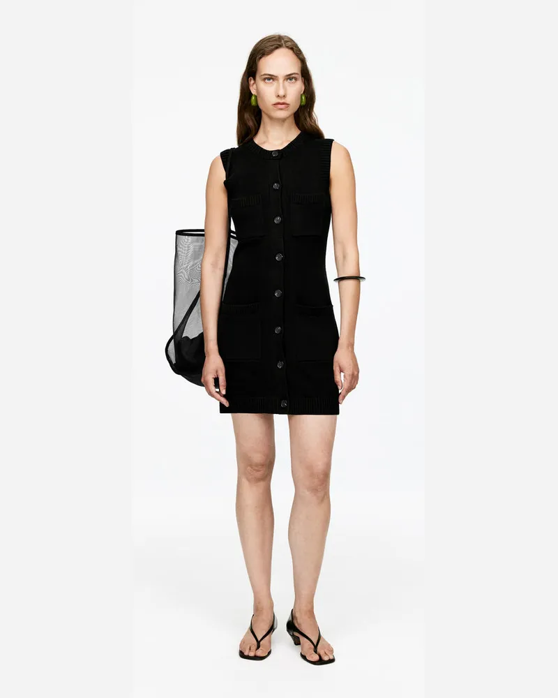 Arket Ärmelloses Strickkleid -Schwarz Schwarz