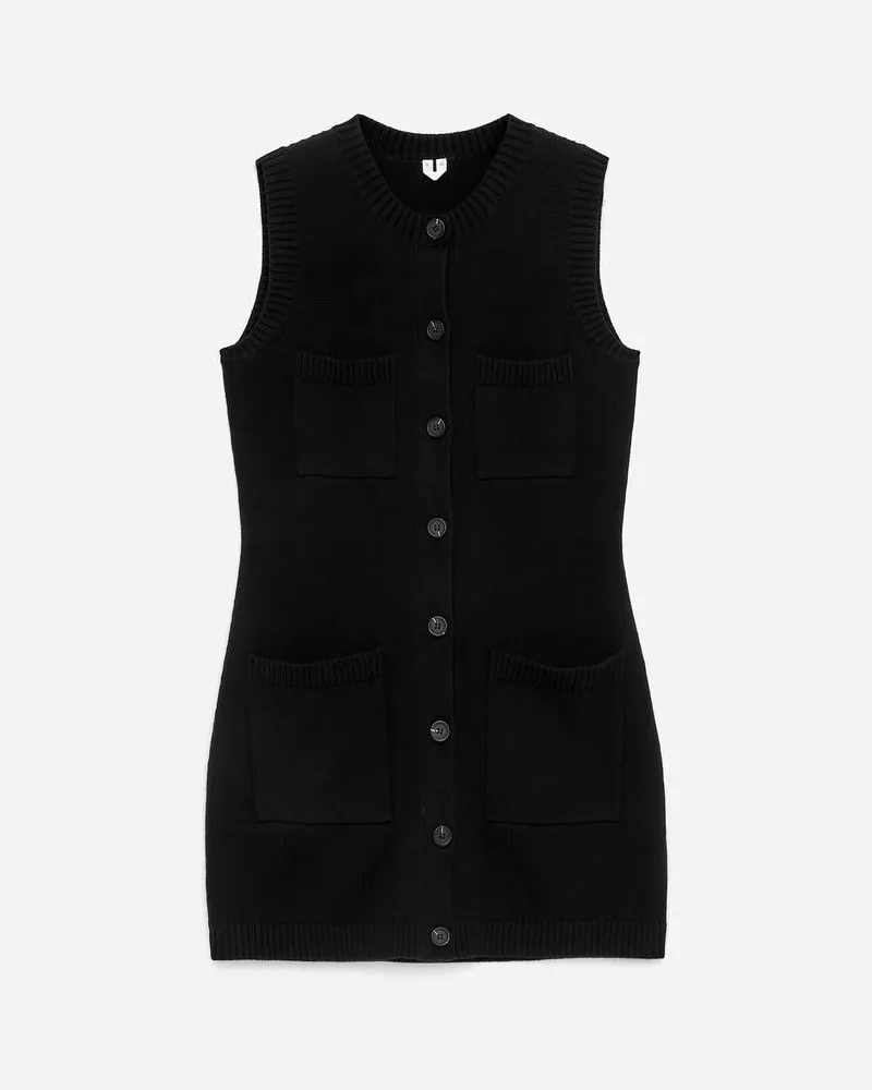 Arket Ärmelloses Strickkleid -Schwarz Schwarz