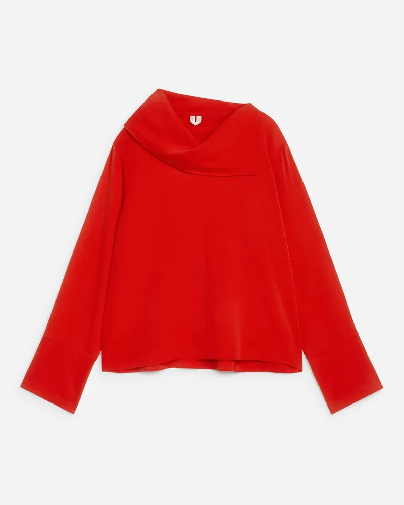 Arket Bluse Mit Weitem Kragen -Rot Rot