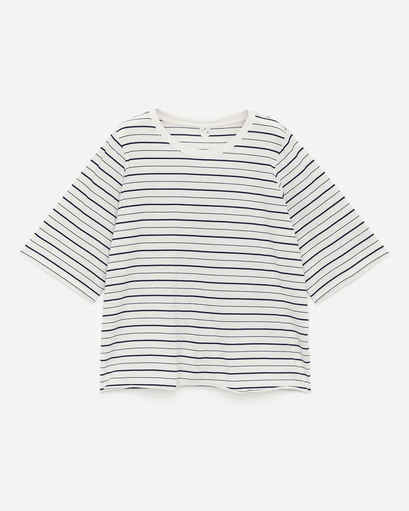 Arket Elegant Fallendes T-Shirt Aus Baumwolle -Schwarz Schwarz