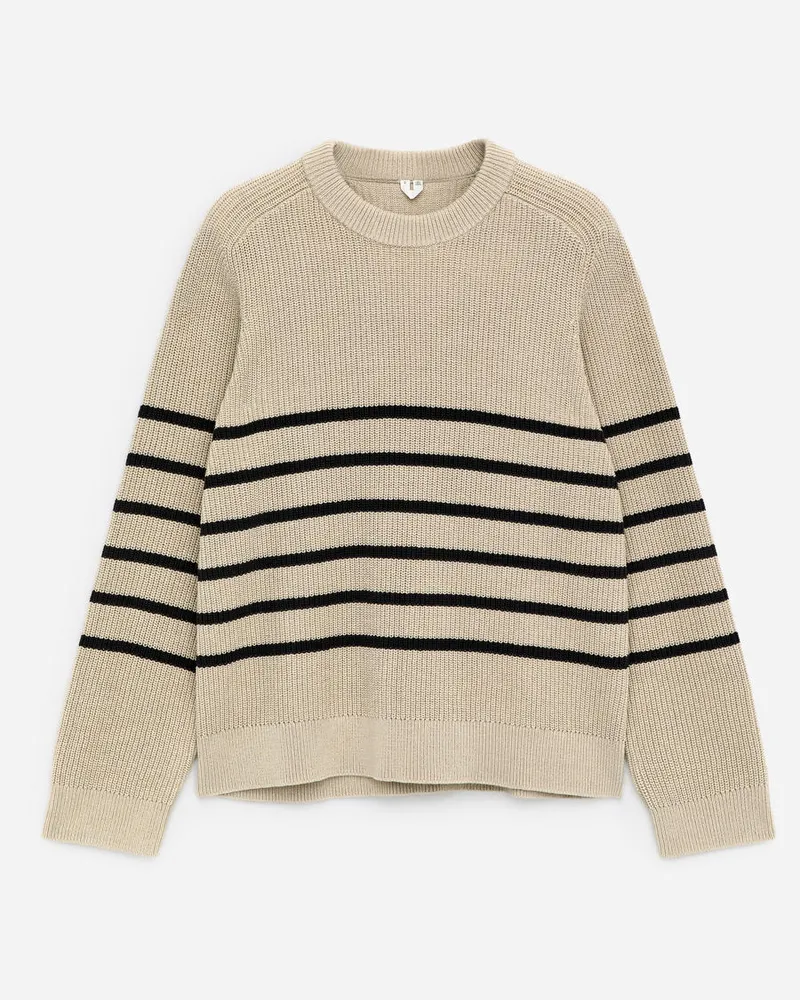Arket Rundhalspullover Aus Baumwolle -Beige Beige