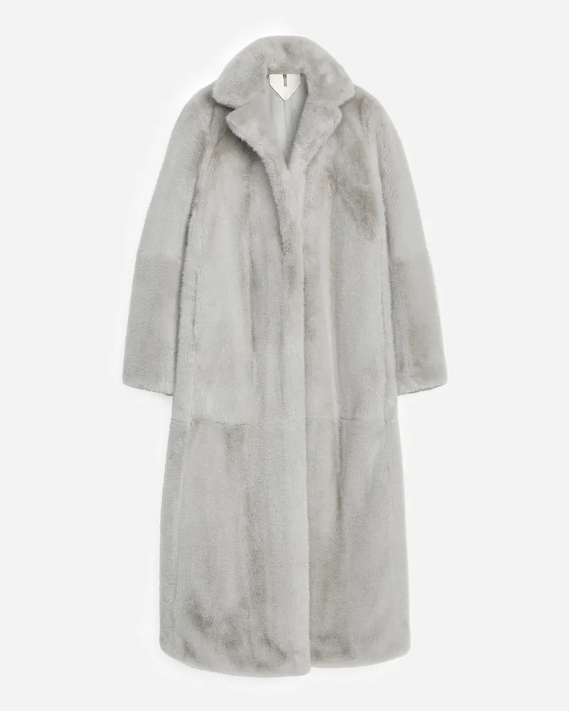 Arket Mantel Aus Fellimitat -Grau Grau