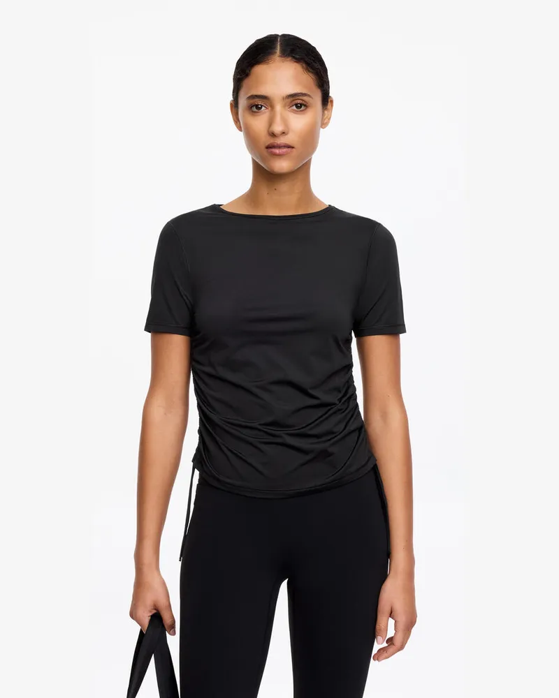 Arket Oberteil Mit Raffung -Schwarz Schwarz