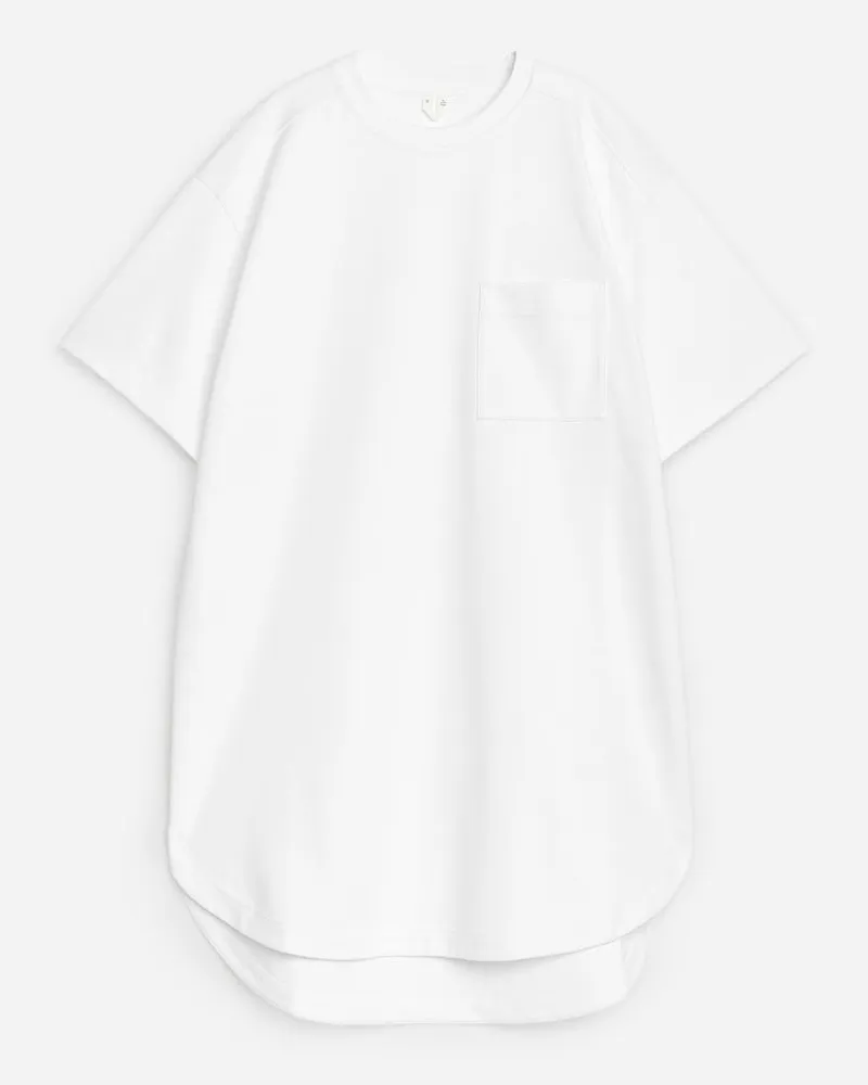Arket T-Shirt-Kleid Aus Baumwolle -Weiß Weiß