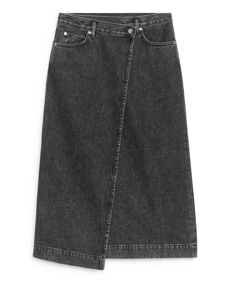 Arket Wickelrock Aus Denim - Grau Grau
