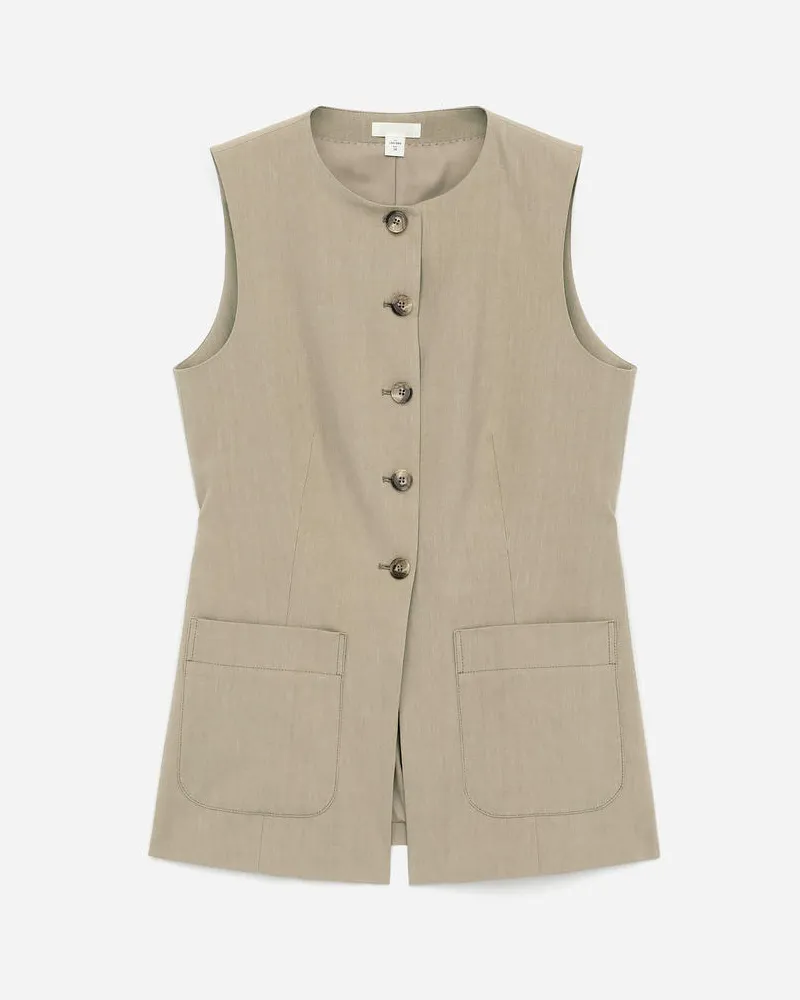 Arket Weste Aus Leinenmischung - Beige Taupe