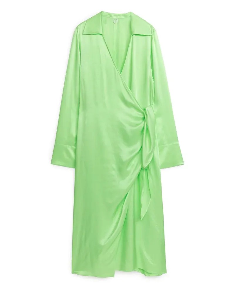 Arket Wickelkleid - Grün Hellgrün
