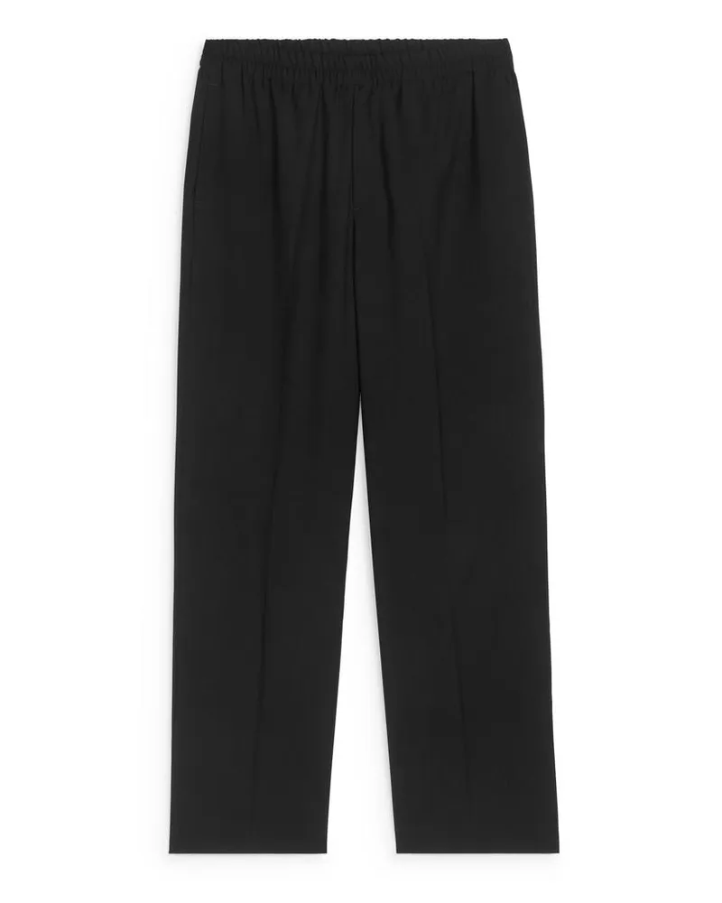 Arket Locker Geschnittene Hose Aus Wolle - Schwarz Schwarz