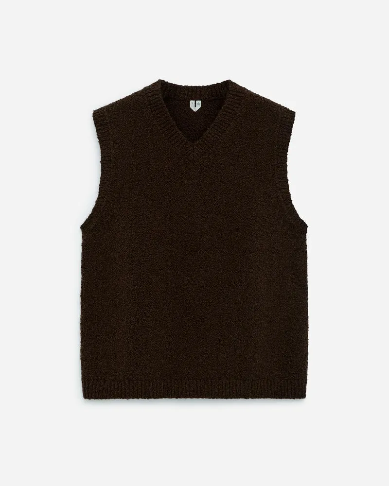 Arket Bouclé-Pullunder Mit V-Ausschnitt -Braun Braun