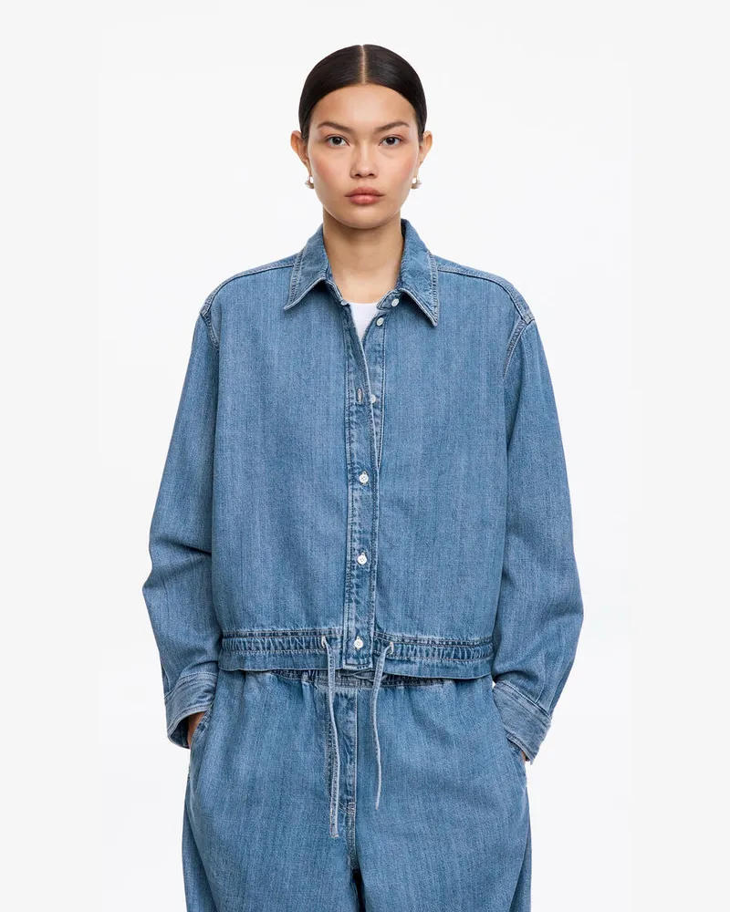 Arket Jeansbluse Mit Kordelzug -Blau Blau