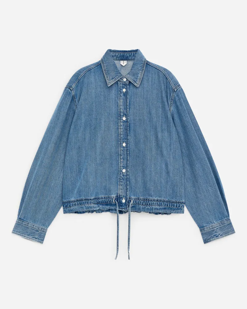 Arket Jeansbluse Mit Kordelzug -Blau Blau