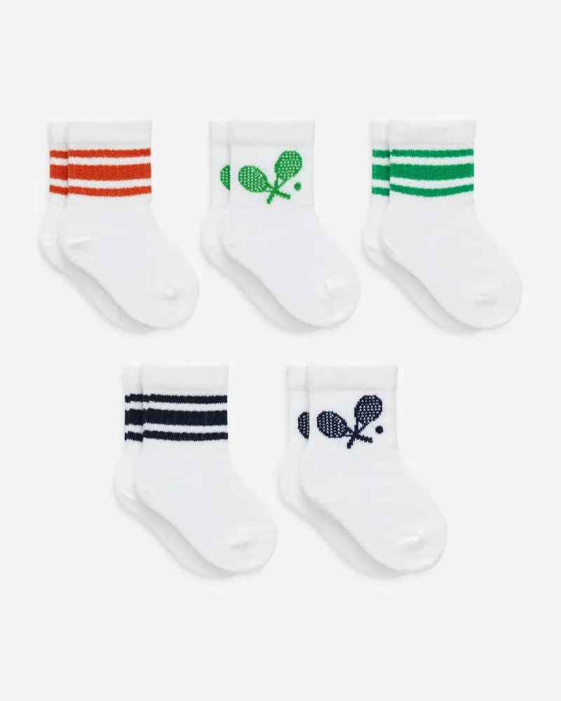 Arket Socken, 5Er-Pack - Weiß|Rot|Grün|Mehrfarbig Weiß