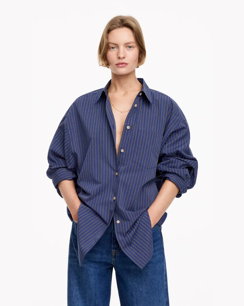 Arket Oversize-Hemd Mit Dolman-Ärmeln -Blau Blau
