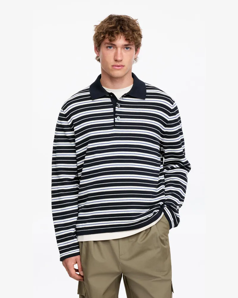 Arket Poloshirt Aus Baumwolle -Blau Blau