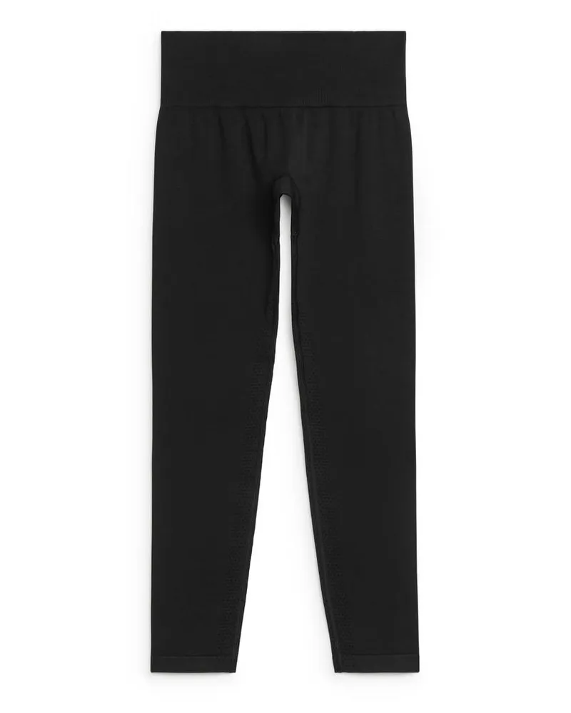 Arket Nahtlose Tights Mit Hohem Bund - Schwarz Schwarz