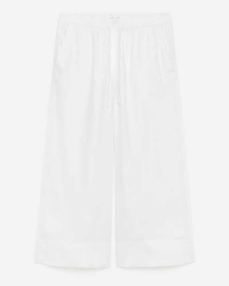 Arket Cropped-Leinenhose - Weiß Weiß