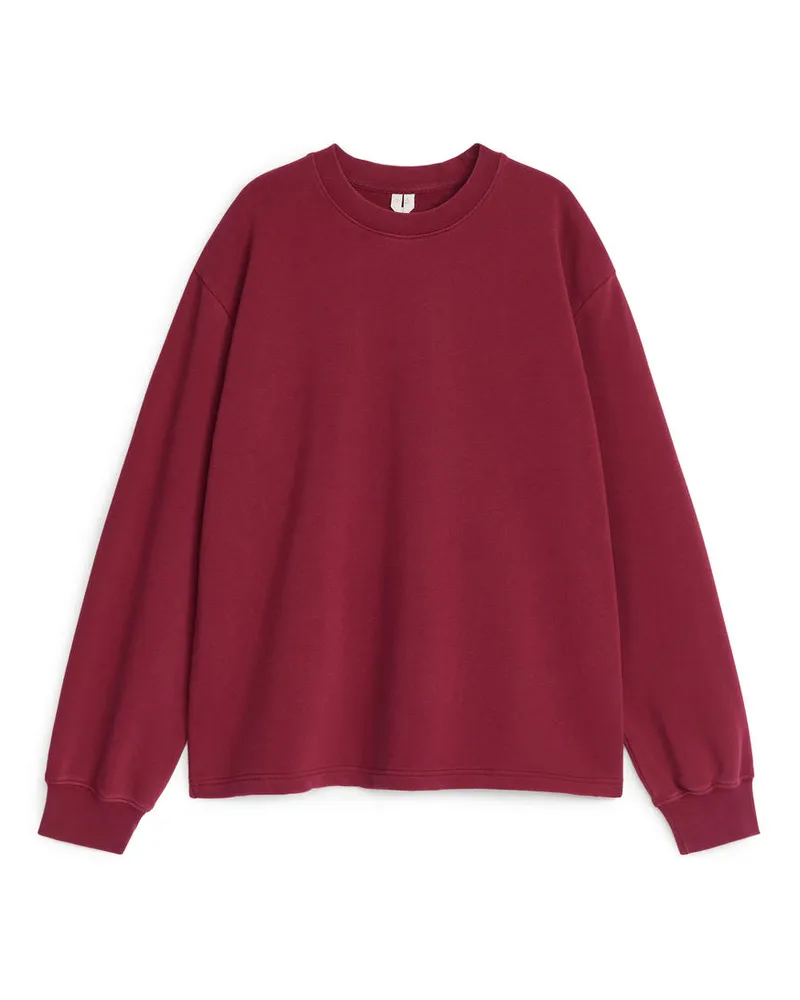 Arket Sweatshirt aus French Terry Weinrot