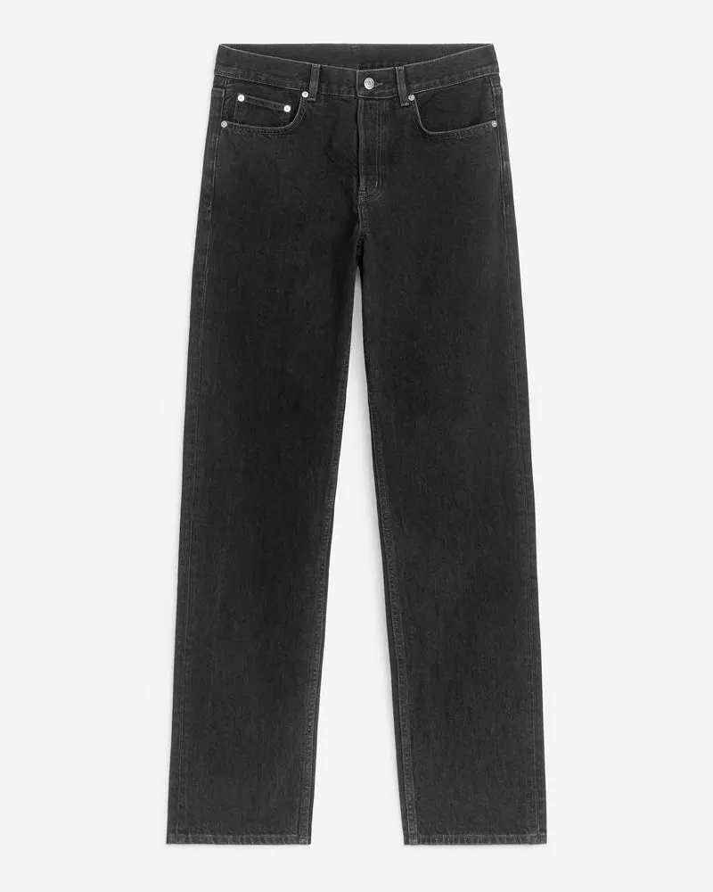 Arket Ocean Loose Straight Jeans - Schwarz Schwarz