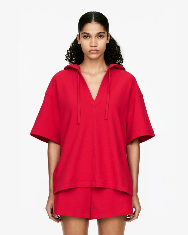 Arket Badeponcho Mit Kapuze -Rot Rot