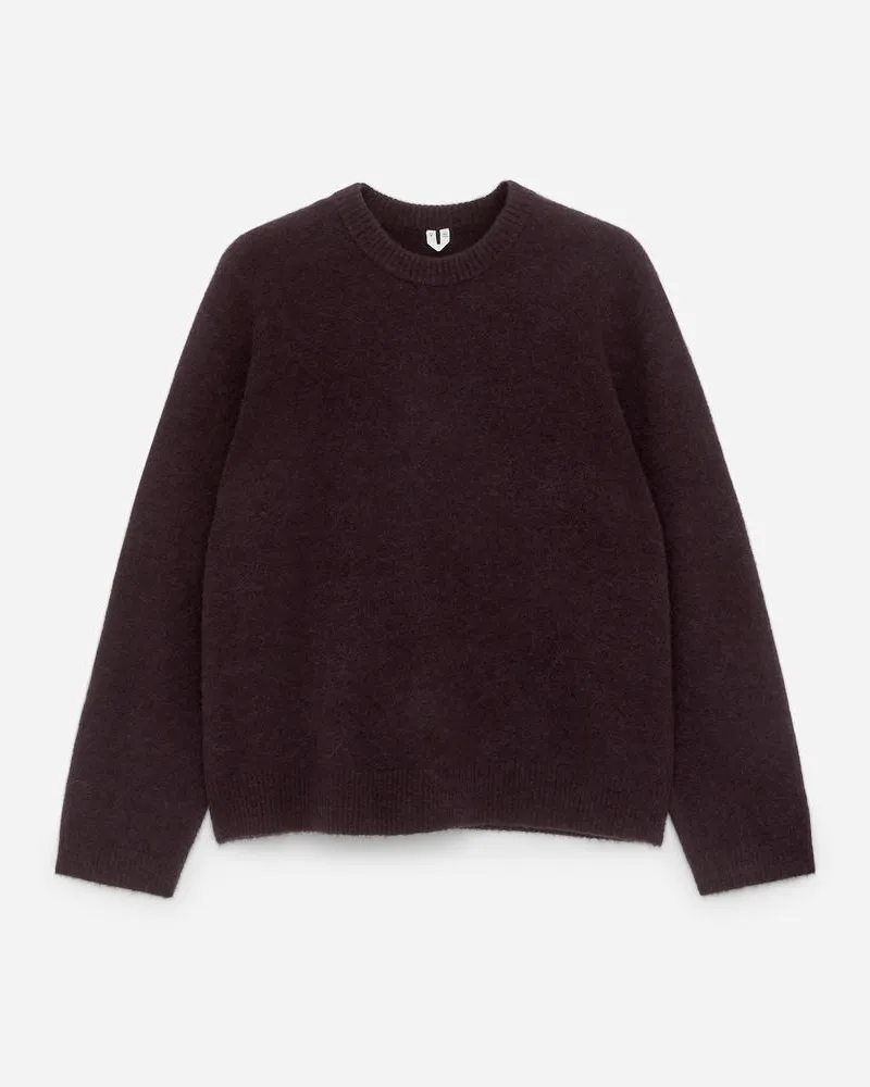 Arket Pullover Aus Alpakawolle Und Wolle - Rot Weinrot