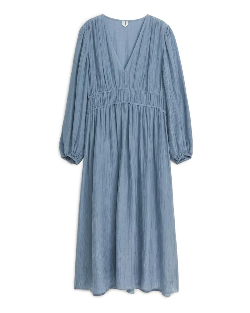 Arket Kleid Mit V-Ausschnitt - Blau Blau